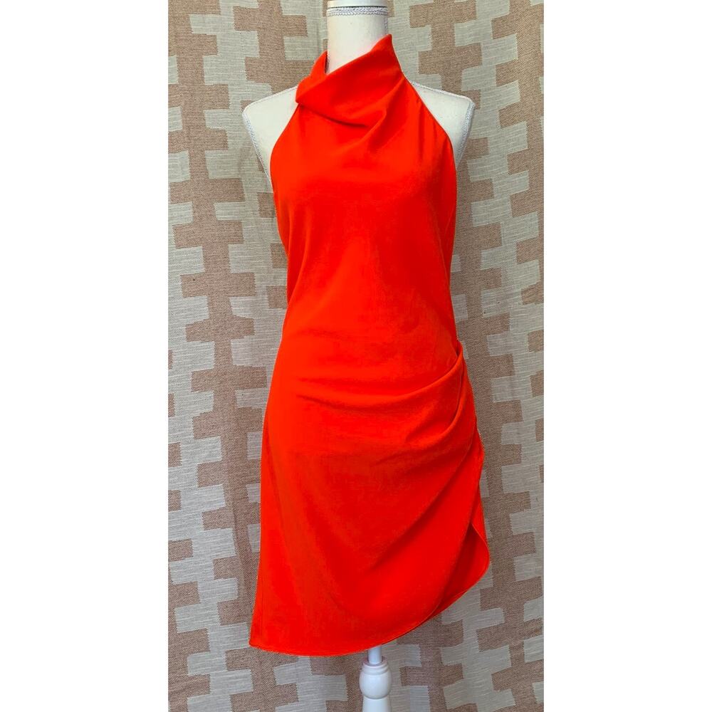 Amanda Uprichard Samba Halter Dress in Crimson (Neon)